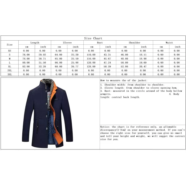 chouyatou Mens Casual Banded Collar Single Breasted Thicken Quilted Lined Wool Blend Pea Coat Detachable Plaid ScarfBlack