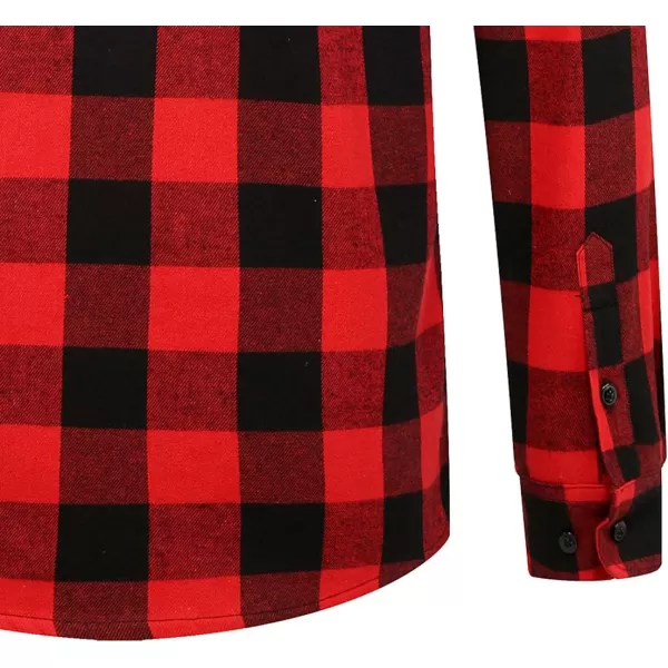 chouyatou Mens Casual Long Sleeve Fleece Lined Plaid Flannel Buttoned Overshirts Jacket ShacketM04