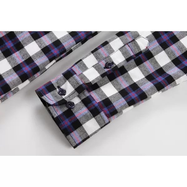 chouyatou Mens Casual Long Sleeve Fleece Lined Plaid Flannel Buttoned Overshirts Jacket ShacketM05