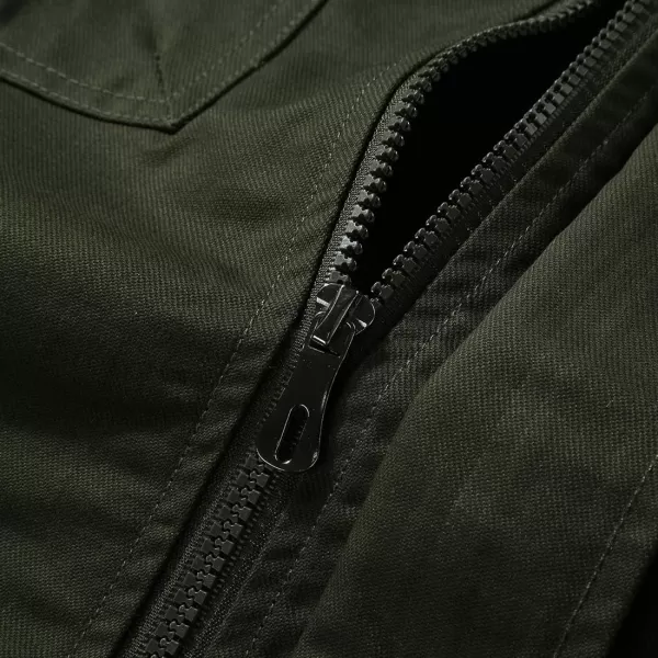 chouyatou Mens Casual Long Sleeve Full Zip Jacket with Shoulder Straps63army