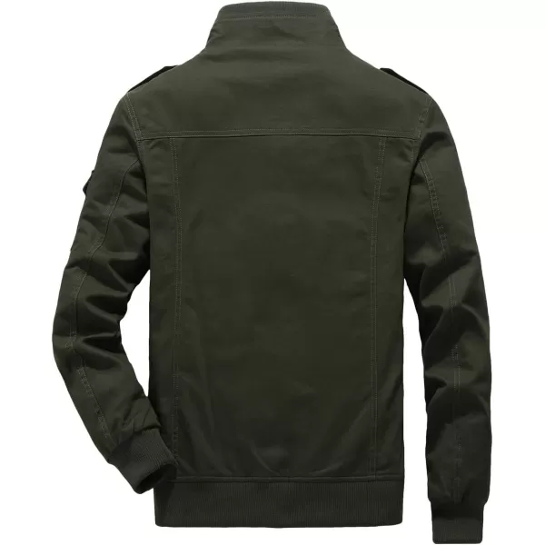 chouyatou Mens Casual Long Sleeve Full Zip Jacket with Shoulder Straps63army