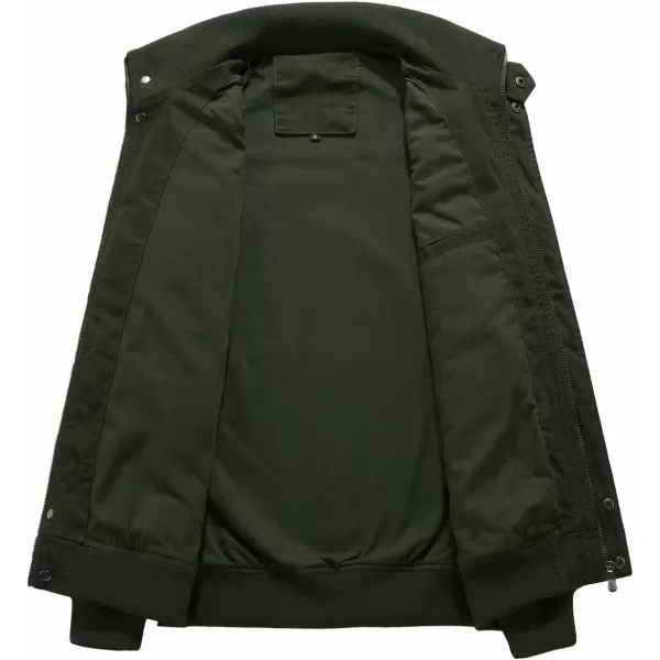 chouyatou Mens Casual Long Sleeve Full Zip Jacket with Shoulder Straps63army