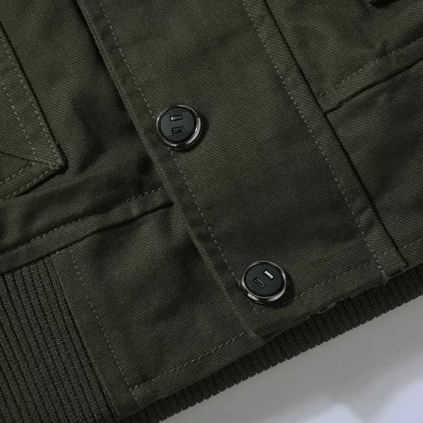 chouyatou Mens Casual Long Sleeve Full Zip Jacket with Shoulder Straps63army
