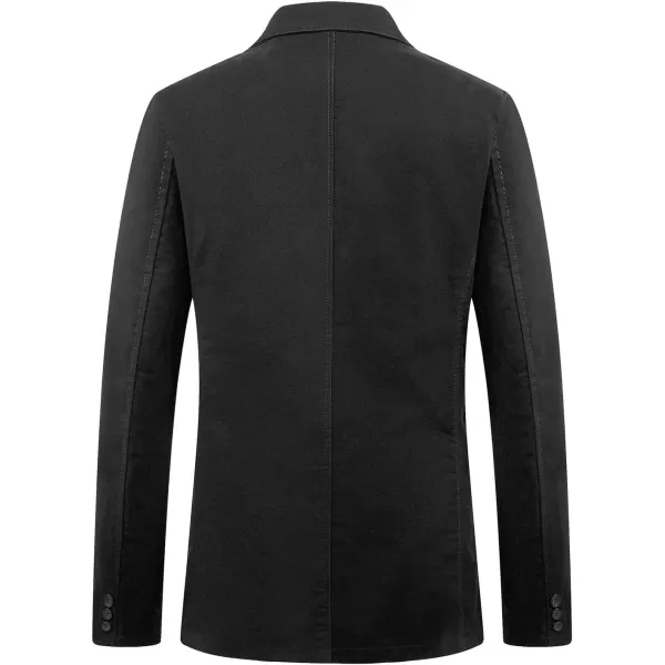 chouyatou Mens Casual Notched Collar 2 Button Slim Lightweight Workwear Suit Blazer JacketBlack