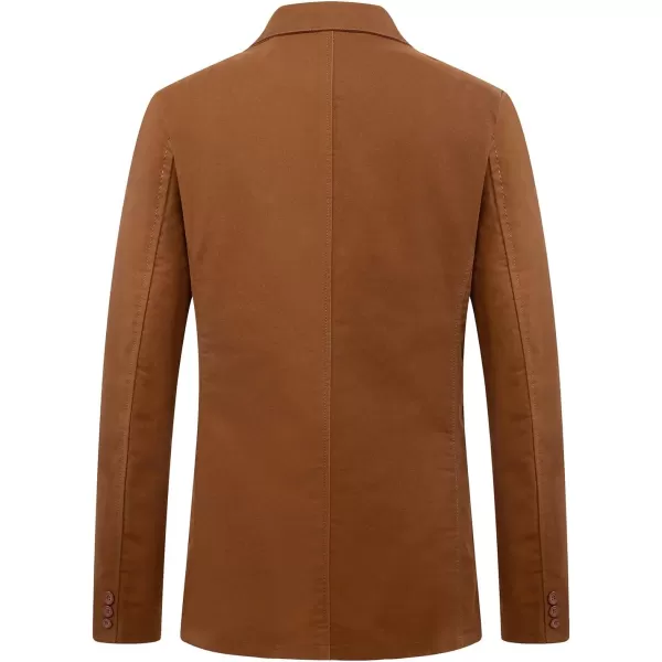 chouyatou Mens Casual Notched Collar 2 Button Slim Lightweight Workwear Suit Blazer JacketCoffee