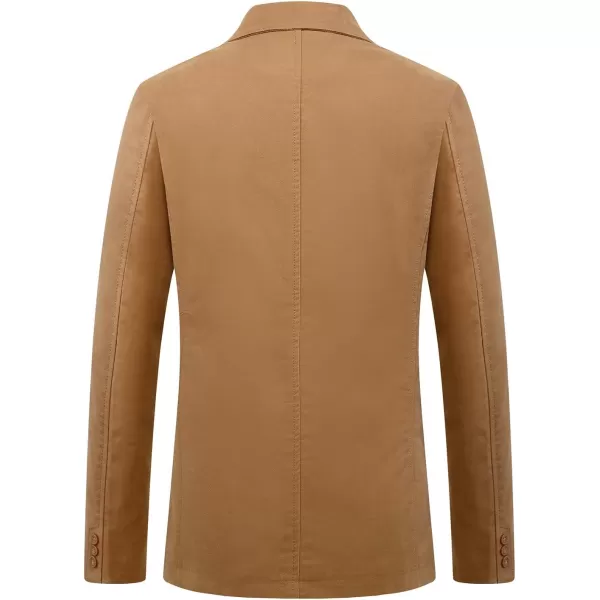 chouyatou Mens Casual Notched Collar 2 Button Slim Lightweight Workwear Suit Blazer JacketKhaki