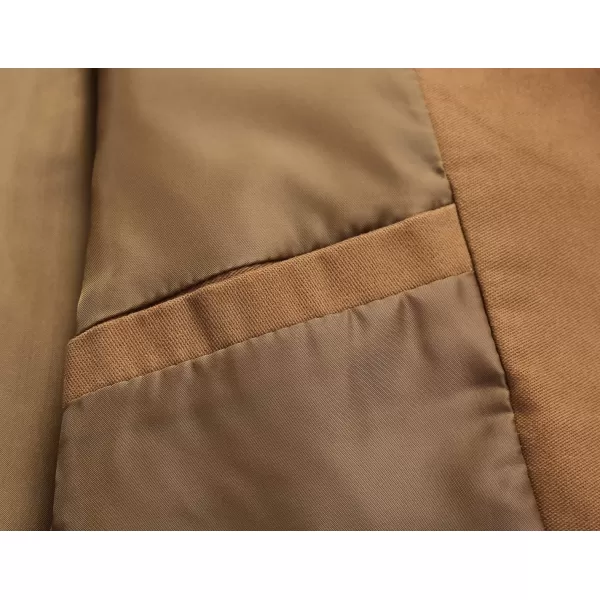 chouyatou Mens Casual Notched Collar 2 Button Slim Lightweight Workwear Suit Blazer JacketKhaki
