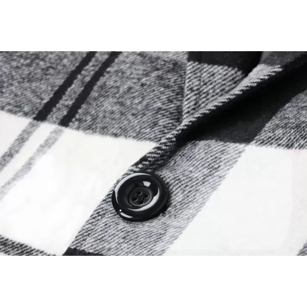 chouyatou Mens Casual Notched Collar Plaid Single Breasted Wool Blend Formal Trench Top CoatWhiteplaid