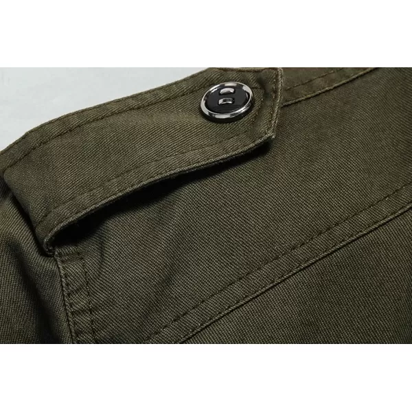 chouyatou Mens Casual Stand Collar ZipUp Lightweight Bomber Jacket Windbreaker15army