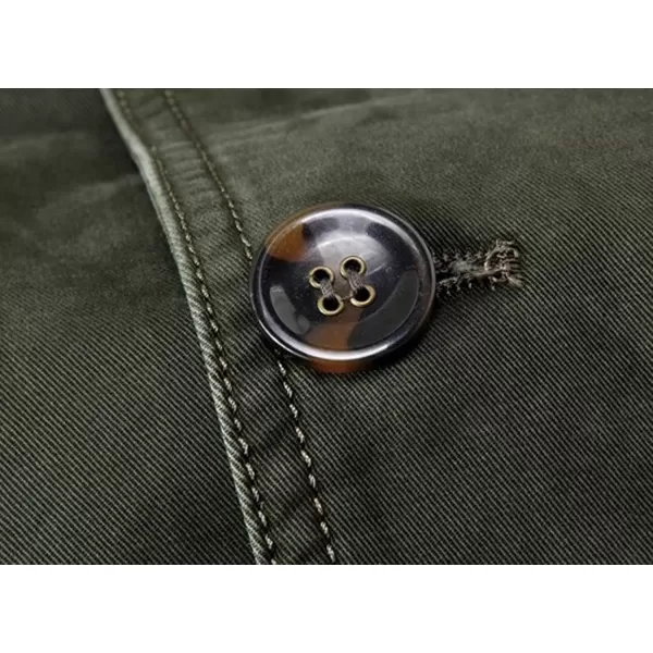 chouyatou Mens Casual ThreeButton Stripe Lined Cotton Twill Suit JacketArmy Green
