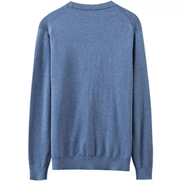 chouyatou Mens Casual V Neck Button Front Lightweight Knitted Outwear Cardigan SweaterBlue