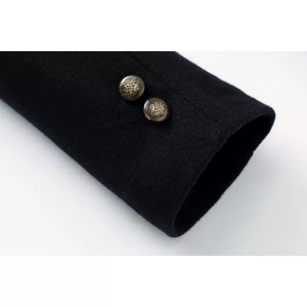 chouyatou Mens Classic Notched Collar Double Breasted Wool Blend Pea CoatSinglenavy Blue