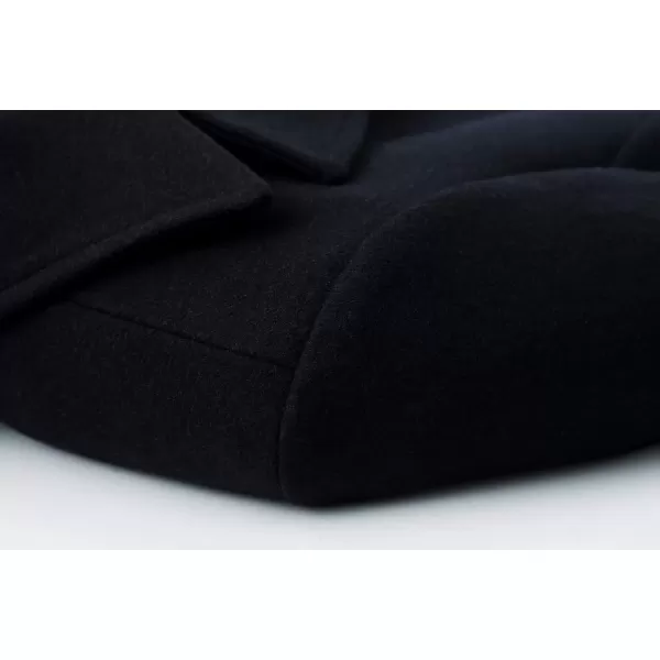 chouyatou Mens Classic Notched Collar Double Breasted Wool Blend Pea CoatSinglenavy Blue