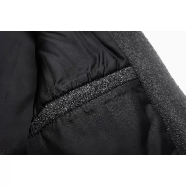chouyatou Mens MidLength Single Breasted Wool Blend Top CoatLight Grey