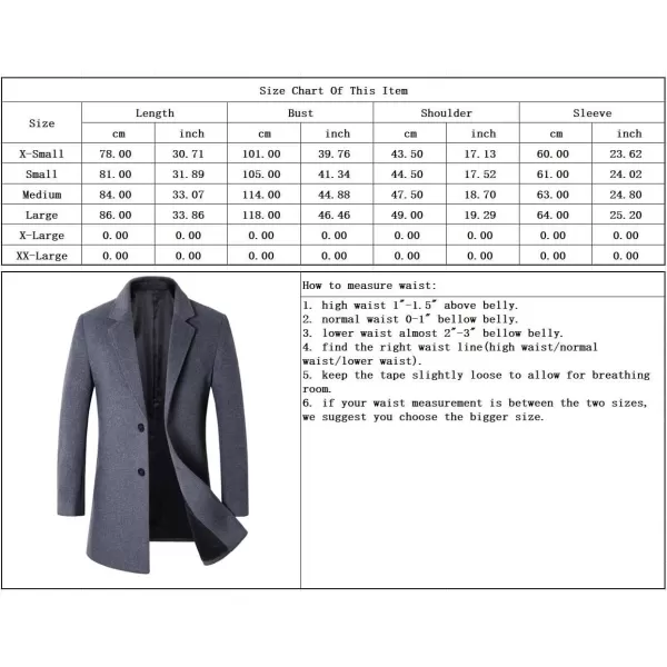 chouyatou Mens MidLength Single Breasted Wool Blend Top CoatNotchgrey
