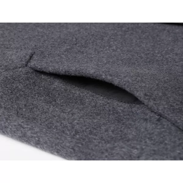 chouyatou Mens MidLength Single Breasted Wool Blend Top CoatNotchgrey