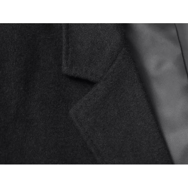chouyatou Mens MidLength Single Breasted Wool Blend Top CoatNotchnavy