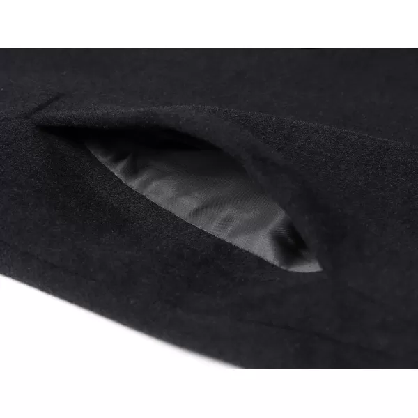 chouyatou Mens MidLength Single Breasted Wool Blend Top CoatNotchnavy
