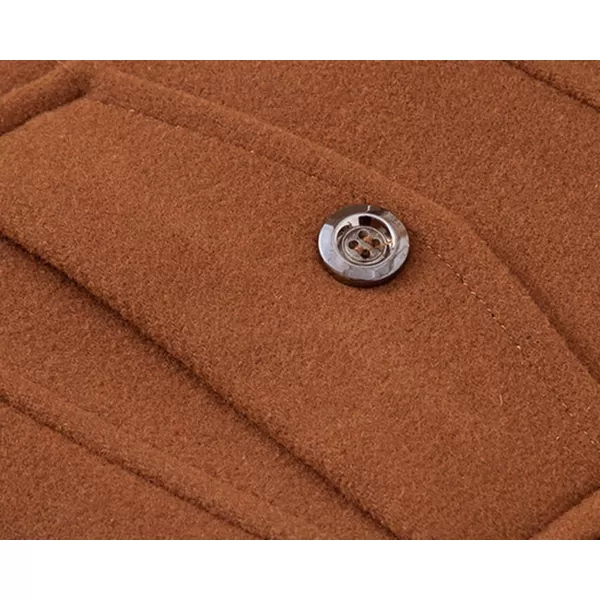 chouyatou Mens Stand Collar WoolBlend Classic Pea Coat with Removable Inner CollarH36brown