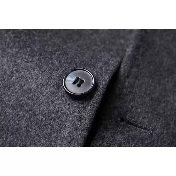 chouyatou Mens Thicken Diamond Quilted Single Breasted Slim Business Woolen Pea CoatGrey