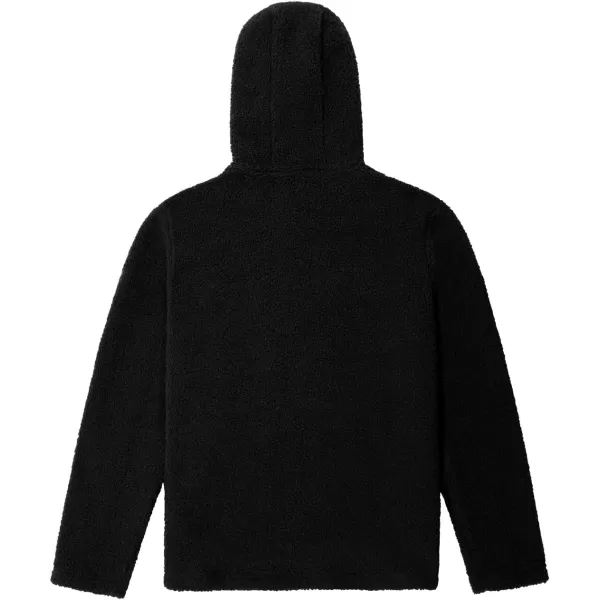 chouyatou Mens Tribal Aztec Printed 14 Zip Fuzzy Sherpa Pullover Sweatshirt HoodieBlack