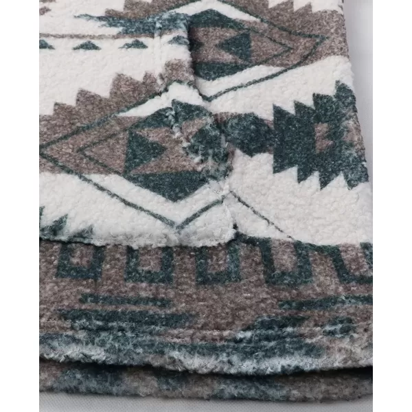 chouyatou Mens Tribal Aztec Printed 14 Zip Fuzzy Sherpa Pullover Sweatshirt HoodieBrown