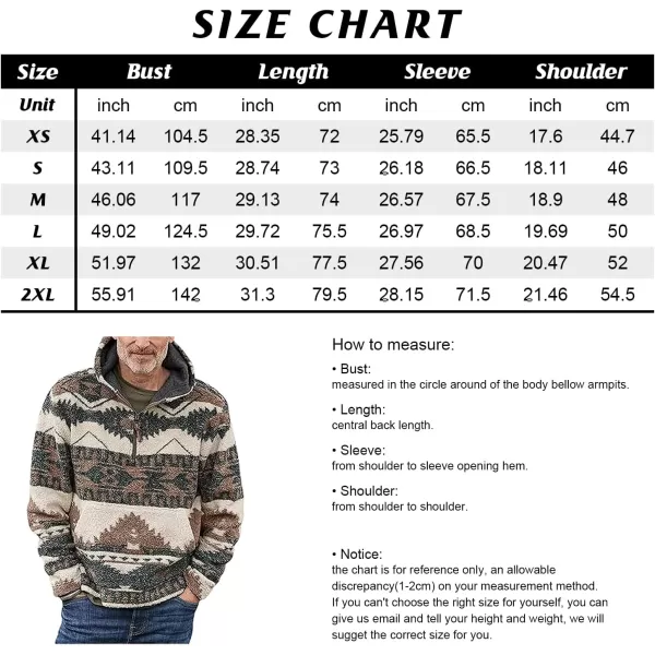 chouyatou Mens Tribal Aztec Printed 14 Zip Fuzzy Sherpa Pullover Sweatshirt HoodieLight Grey