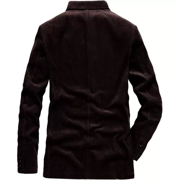 chouyatou Mens Vintage Casual Work Wear Corduroy Suit Blazer Jacket Sport CoatReddish Coffee