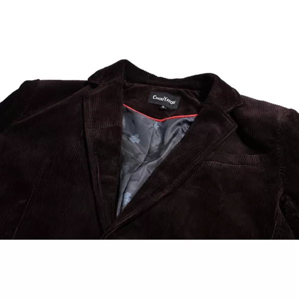 chouyatou Mens Vintage Casual Work Wear Corduroy Suit Blazer Jacket Sport CoatReddish Coffee