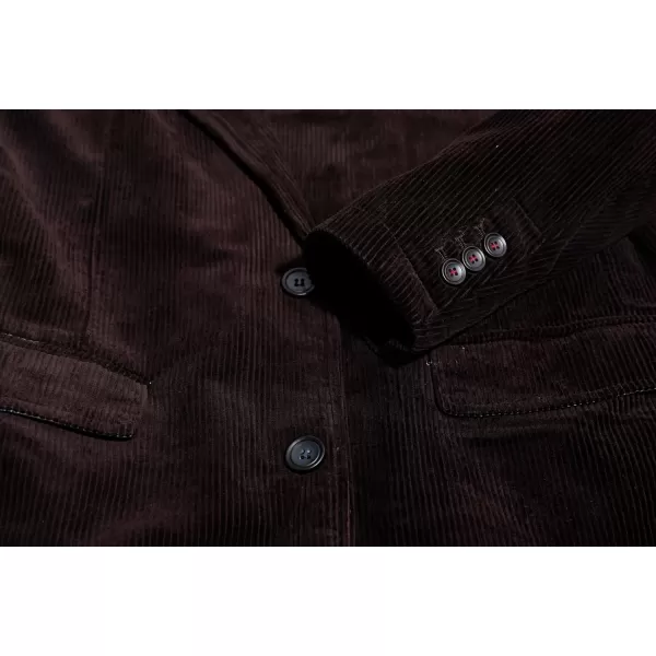 chouyatou Mens Vintage Casual Work Wear Corduroy Suit Blazer Jacket Sport CoatReddish Coffee
