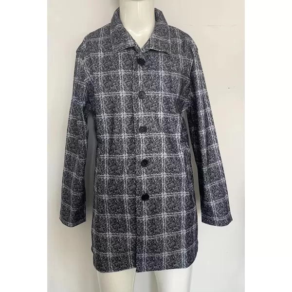 chouyatou Mens Vintage Plaid Floral Pattern Single Breasted Business Casual Winter Wool Blend Coat PeacoatPlaid