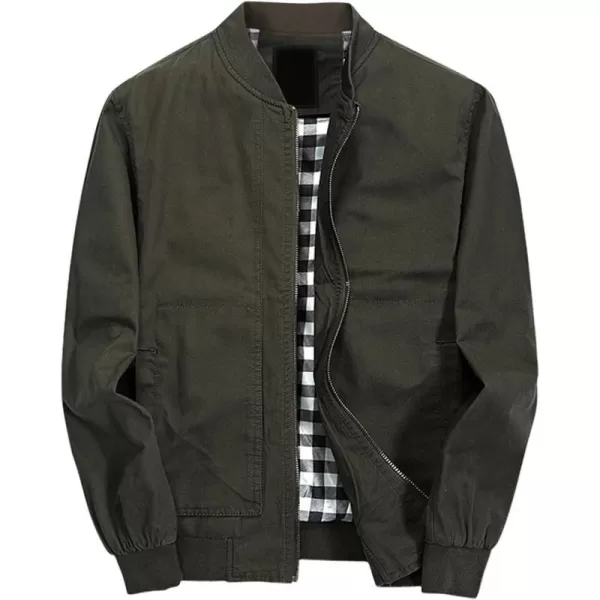 chouyatou Mens Casual Long Sleeve Full Zip Jacket with Shoulder Straps41army