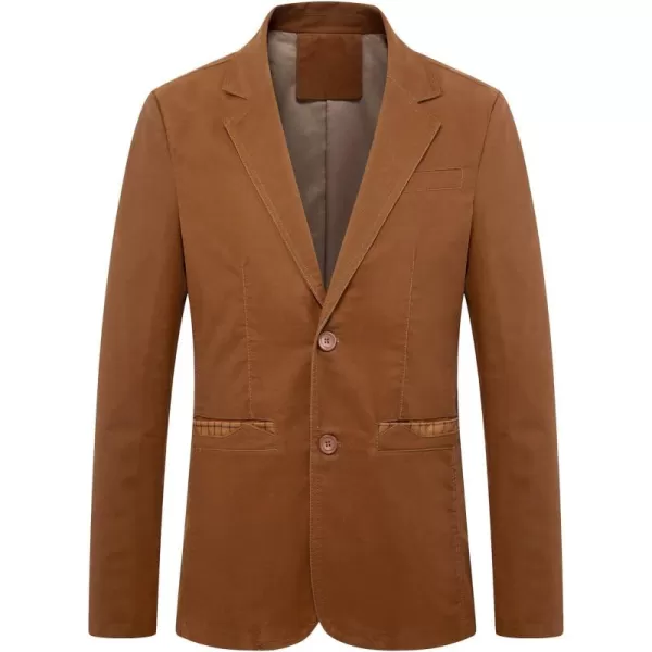 chouyatou Mens Casual Notched Collar 2 Button Slim Lightweight Workwear Suit Blazer JacketCoffee