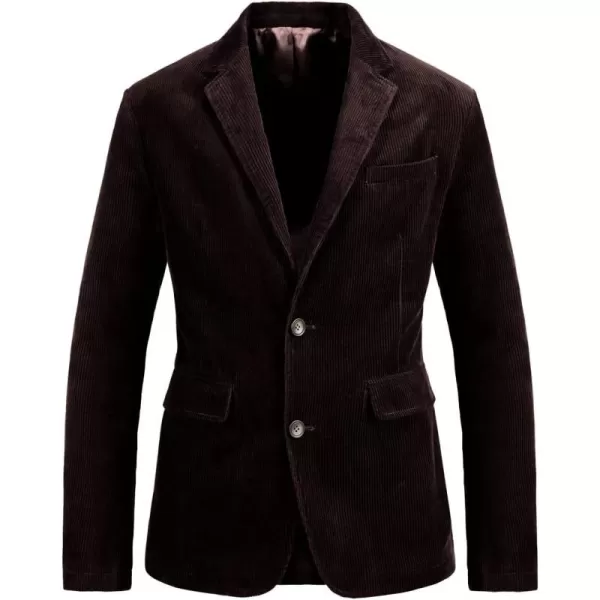 chouyatou Mens Vintage Casual Work Wear Corduroy Suit Blazer Jacket Sport CoatReddish Coffee