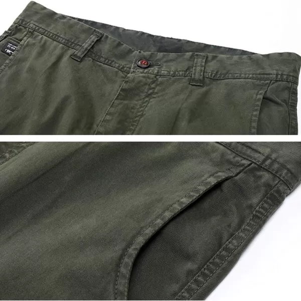 chouyatou Mens Casual MidRise Waist Tapered Leg Close Bottom Jogger Cargo PantsArmy Green