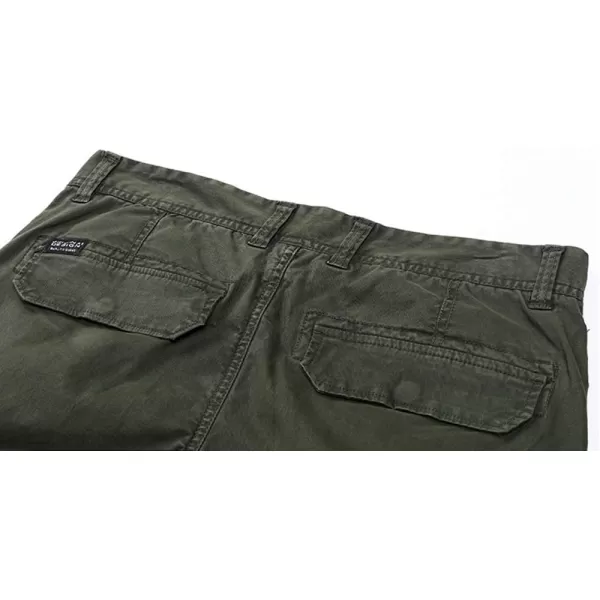 chouyatou Mens Casual MidRise Waist Tapered Leg Close Bottom Jogger Cargo PantsArmy Green