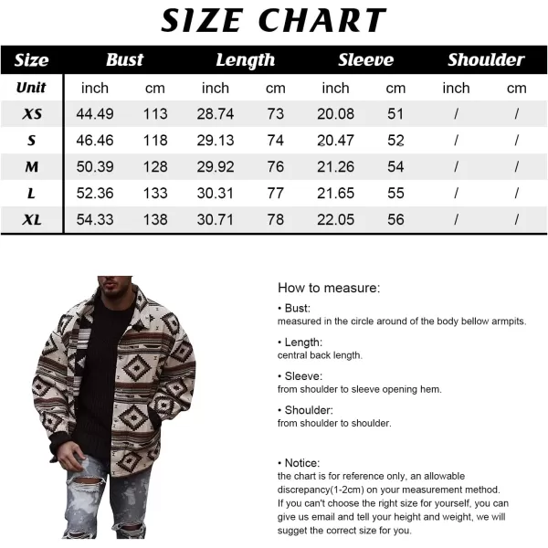 chouyatou Mens Casual Tribal Aztec Pattern Button Down Long Sleeve Trucker Jacket Shacket CoatApricot