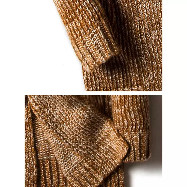 chouyatou Mens Chunky Toggle Button MidLength Knitted Cardigan Sweater Attached HoodYellow