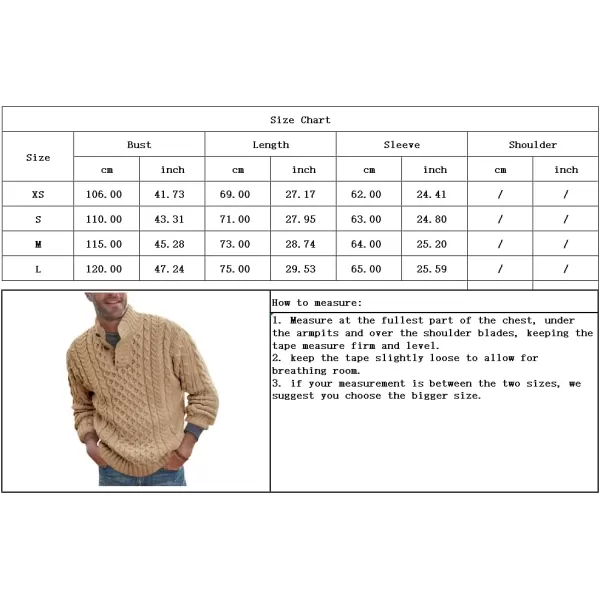 chouyatou Mens Mock Neck Button Cable Knit Pullover Sweater Vintage Knitted Henley SweaterNavy Blue