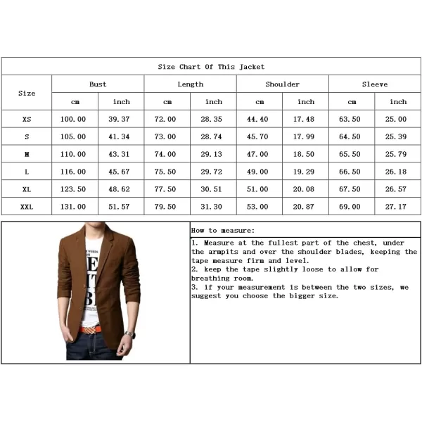 chouyatou Mens Slim 2Button Single Breasted Cotton Lightweight Blazer Jacket Sport CoatKhaki
