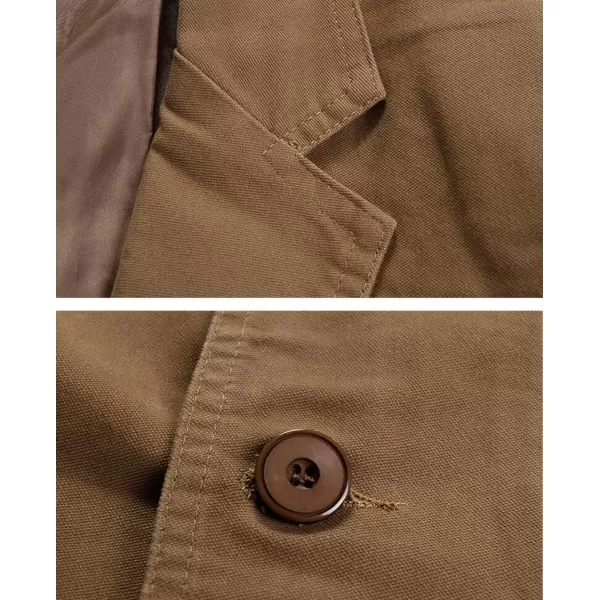 chouyatou Mens Slim 2Button Single Breasted Cotton Lightweight Blazer Jacket Sport CoatKhaki