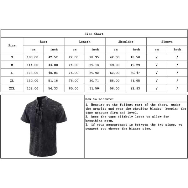 chouyatou Mens Vintage Tie Dye LaceUp Notch Neck Hippie Pullover Henley ShirtShort Blue
