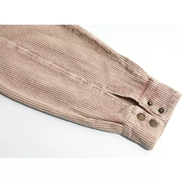 chouyatou Womens Casual Corduroy Open Front Hooded Color Block Shirts Shackets JacketOrange