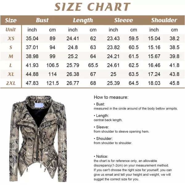 chouyatou Womens Fashion Snake Pattern Print Studded Moto Pu Leather Biker JacketArmy Green