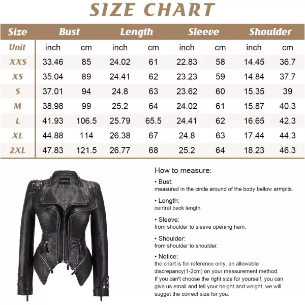 chouyatou Womens Fashion Studded Perfectly Shaping Faux Leather Biker JacketRed