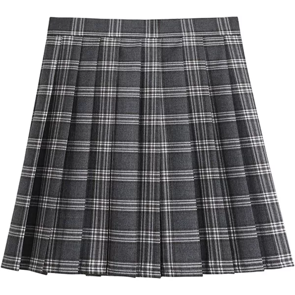 chouyatou Womens Simple High Waist All Around Pleated ALine SkirtBgrey
