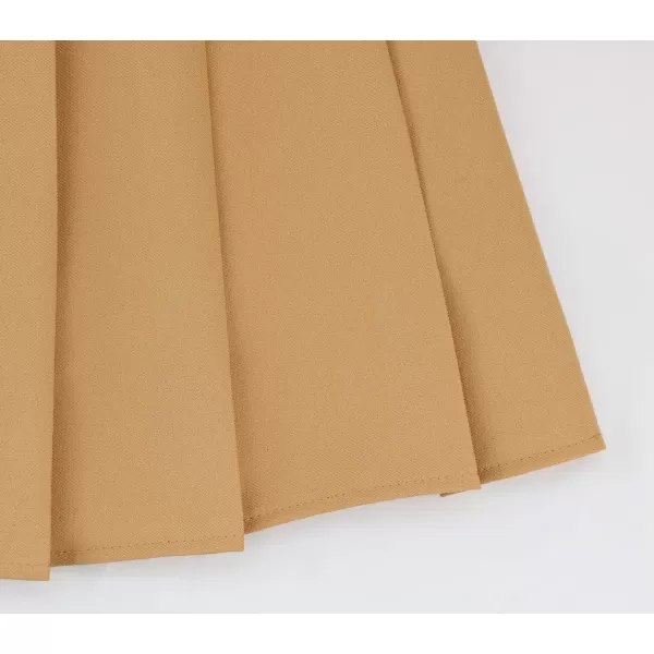 chouyatou Womens Simple High Waist All Around Pleated ALine SkirtKhaki