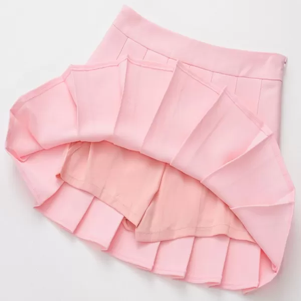 chouyatou Womens Simple High Waist All Around Pleated ALine SkirtPink