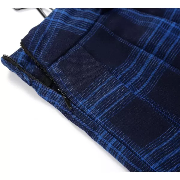 chouyatou Womens Simple High Waist All Around Pleated ALine SkirtStrapblue