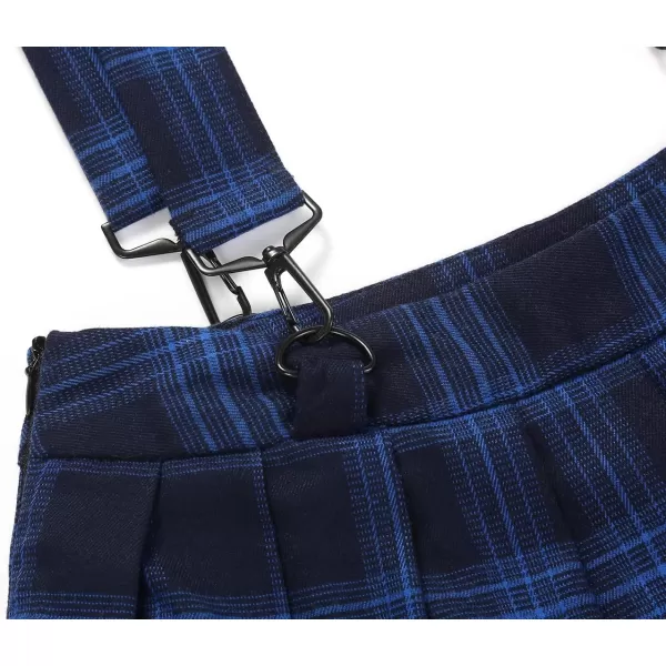 chouyatou Womens Simple High Waist All Around Pleated ALine SkirtStrapblue
